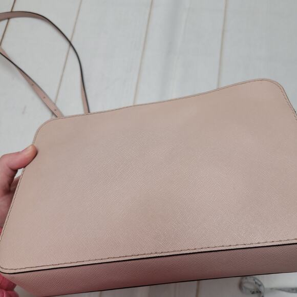 Michael Kors small jet set pink saffiano leather gold chain crossbody bag purse - Picture 9 of 15